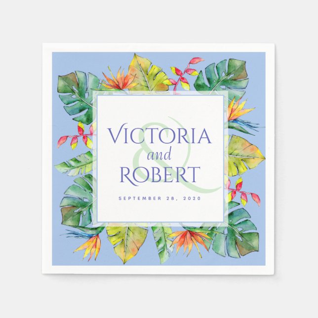 Hochzeit von Napkins | Tropenfarben Serviette (Vorderseite)