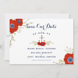 Hochzeit von Nautic Navy & Watercolor Save The Date
