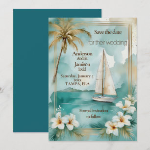 Hochzeit von Nautical Yacht Save The Date
