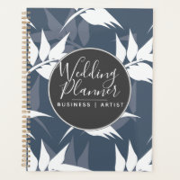 Hochzeit von Navy Blue Blätter Floral Silohuette