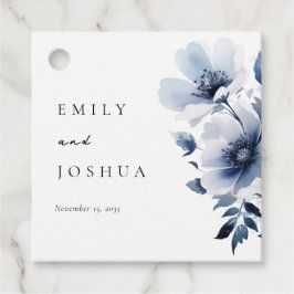 Hochzeit von Navy Blue Floral Geschenkanhänger