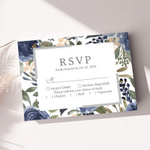 Hochzeit von Navy Blue Floral Pattern