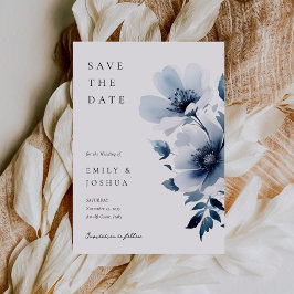 Hochzeit von Navy Blue Floral Save The Date