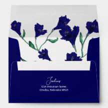 Hochzeit von Navy Blue Floral Water