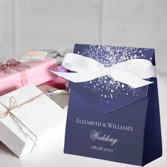 Hochzeit von Navy-Blue-Glitzer Geschenkschachtel (Von Creator hochgeladen)