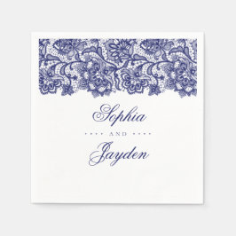 Hochzeit von Navy Blue Lace Serviette