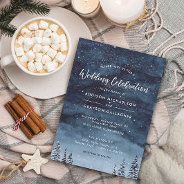 Hochzeit von Navy Blue Snowy Winter Wonderland