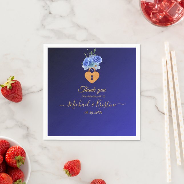 Hochzeit von Navy Blue und Burnt Orange Serviette (Beispiel)