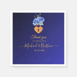 Hochzeit von Navy Blue und Burnt Orange Serviette