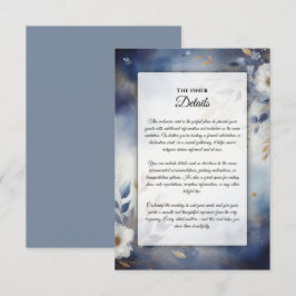 Hochzeit von Navy Blue und Gold Floral Begleitkarte