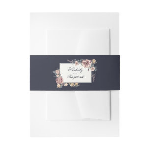 Hochzeit von Navy Blue und Mauve Blush Einladungsbanderole