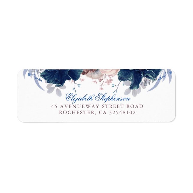 Hochzeit von Navy Blue und Mauve Floral (Vorne)