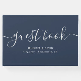 Hochzeit von Navy Blue und Silver Gästebuch