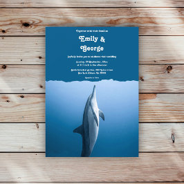 Hochzeit von Navy Blue unter dem Meer Dolphin Coas Einladung