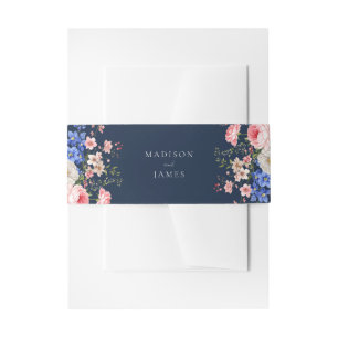 Hochzeit von Navy Blue Wildblume Einladungsbanderole