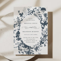 Hochzeit von Navy Blue Wildblume Silhouette
