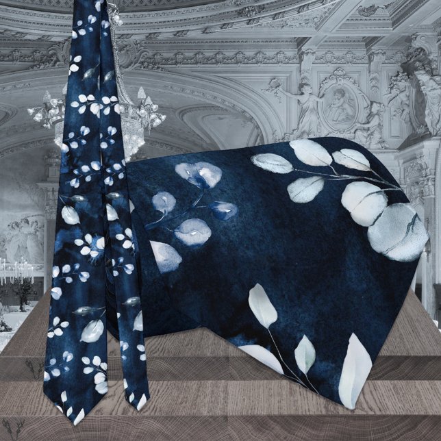 Hochzeit von Navy & Dusty Blue Eukalyptus Greeneri Krawatte (Von Creator hochgeladen)
