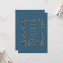 Hochzeit von Navy Gold Floral Border