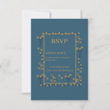 Hochzeit von Navy Gold Floral Border