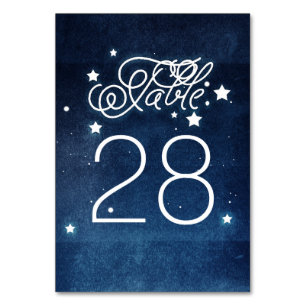 Hochzeit von Navy Night Stars Tischnummer