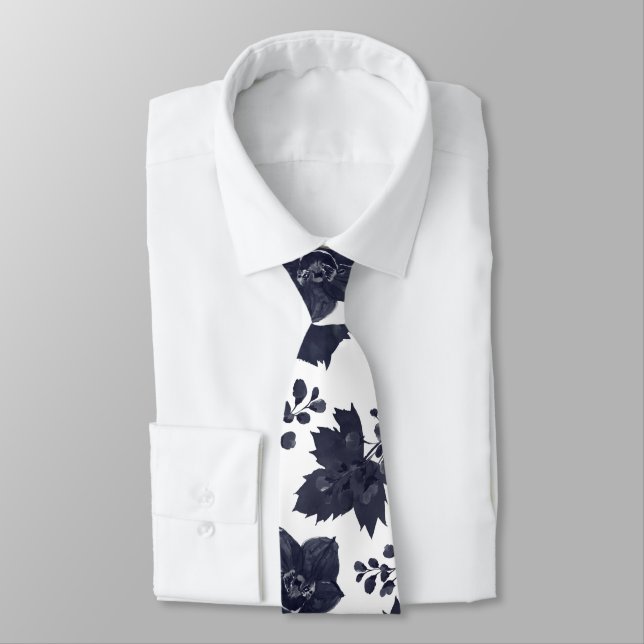 Hochzeit von Navy Peony und White Elegante Krawatte (Gebunden)