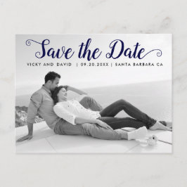 Hochzeit von Navy-Skripten Speichern Sie das Date- Postkarte