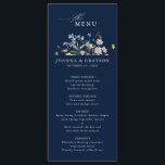Hochzeit von Navy Spring Wildblume Meadow Garden Menükarte<br><div class="desc">Genießen Sie die Schönheit der Natur an Ihrem besonderen Tag mit unserem exquisiten Hochzeitsmenü in Wildblume. Elegant, einzigartig und blühend mit Liebe. Verwenden Sie die Textfelder, um Ihr Design mit Ihren eigenen Texten und Details zu personalisieren. Wenn Sie gewollt haben, den Stil, die Farbe oder die Textplatzierung des Schriftartes zu...</div>