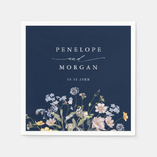 Hochzeit von Navy Spring Wildblume Meadow Garden Serviette
