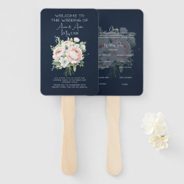 Hochzeit von Navy und Pink Peony Fächer