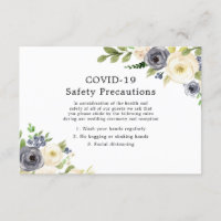 Hochzeit von Navy und White Floral COVID-19 Sicher