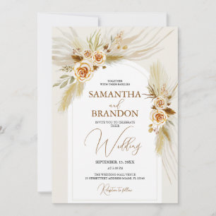 Hochzeit von Pampas Gras Einladung