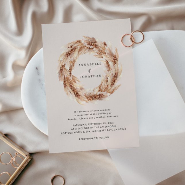 Hochzeit von Pampas-Gras in Böhmen Einladung (Von Creator hochgeladen)