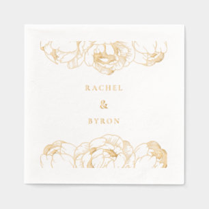 Hochzeit von Peonies Gold Servietten Mit Folie