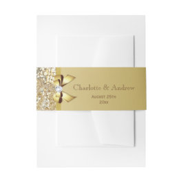 Hochzeit von personalisierten Gold Bow Sequins Einladungsbanderole