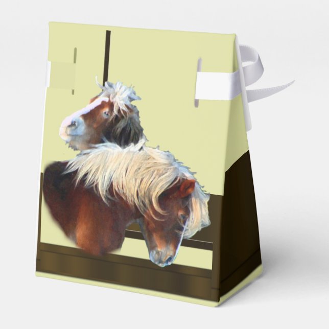 Hochzeit von Pferden und Pferden Geschenkschachtel (Rückseite)