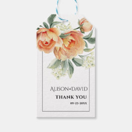 Hochzeit von Pfirsichbäumen und weißen Blume Geschenkanhänger