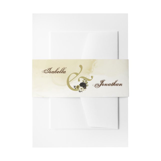 Hochzeit von phantastischen braunen Elfenbeingolde Einladungsbanderole (Vorderseite Beispiel)