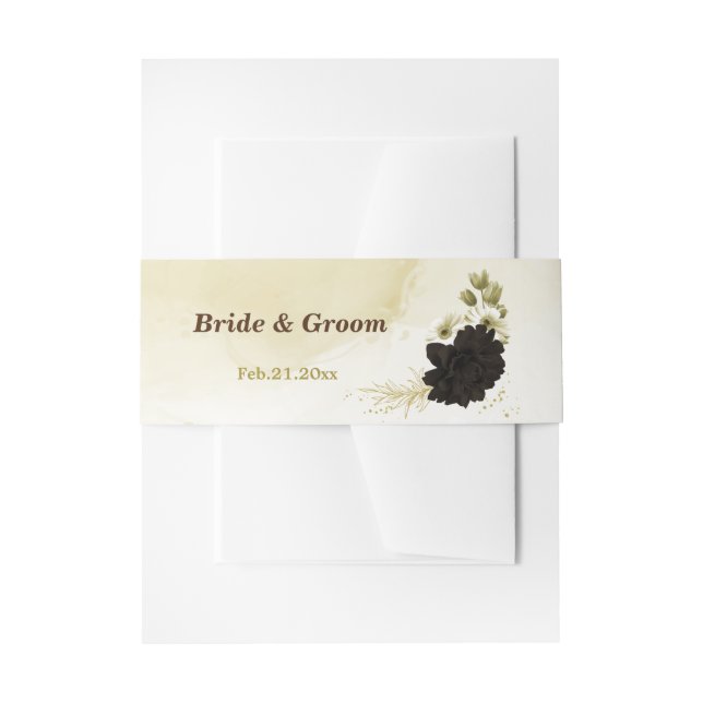 Hochzeit von phantastischen braunen Elfenbeingolde Einladungsbanderole (Vorderseite Beispiel)