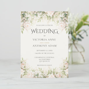 Hochzeit von Pink Floral Peony Einladung