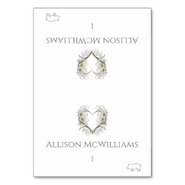 Hochzeit von Platzkarten-Pork Icon-Blume mit Herz Tischnummer