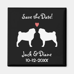Hochzeit von Pug - Termin vormerken Magnet