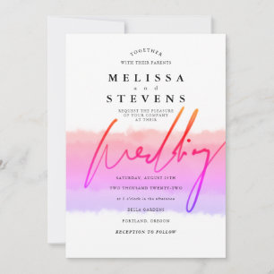 Hochzeit von Regenbogenfarben Einladung