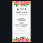 Hochzeit von Rosa und Gelb Menükarte<br><div class="desc">Schöne abstrakte Aquarellfarben,  rosa Blume,  Gelbknospen und grüne Blätter mit Ihren Veranstaltungen oder Hochzeitsfeier Dinner Details in schicken Buchstaben auf diesen Menükarten. PASSENDE Artikel in unserer Sammlung.</div>
