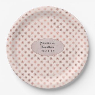 Hochzeit von Rose Gold und Blush Foil Pappteller