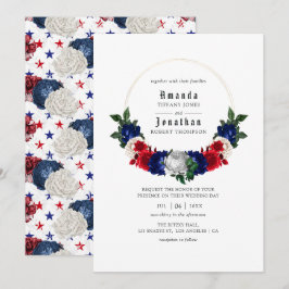 Hochzeit von Rot-Weiß und Blau-Amerikanische Unabh Einladung