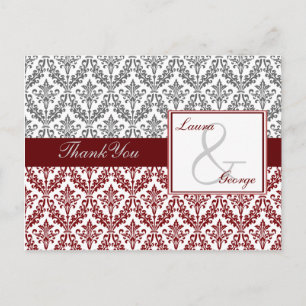 Hochzeit von Rotdamast Vielen Dank Postkarte