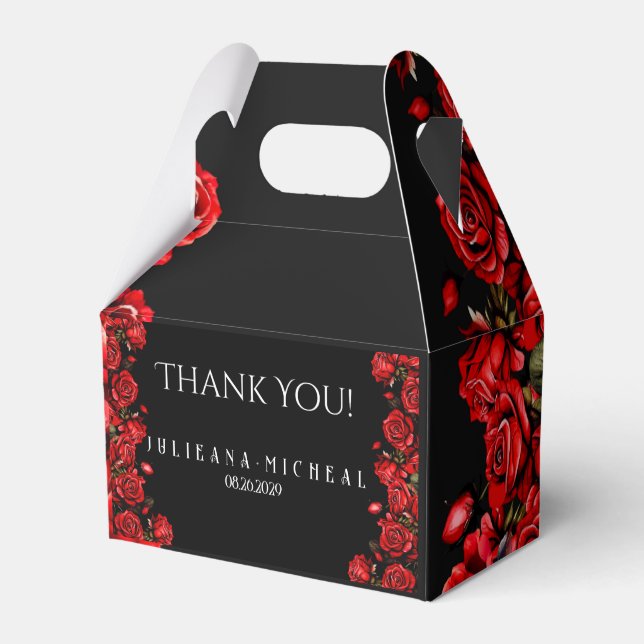 Hochzeit von rote Rosen Geschenkschachtel (Vorderseite)