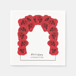 Hochzeit von rote Rosen Serviette