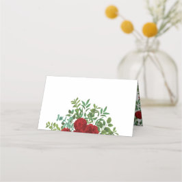 Hochzeit von Roten Peony & Rose Platzkarte