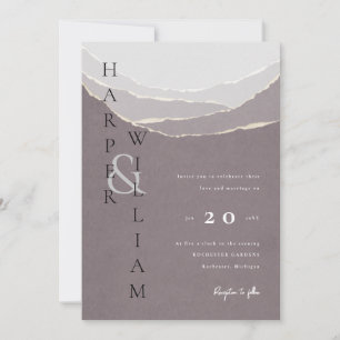 Hochzeit von roten zerrissenen Papieren Einladung
